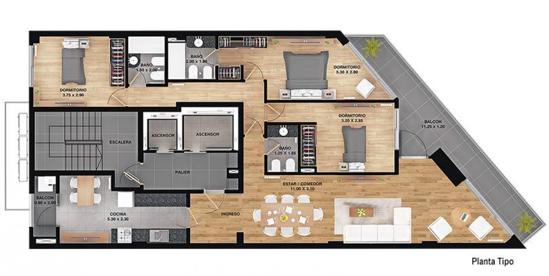 Venta Departamento Tres Dormitorios Av Libertad 300 Vista Al Rio Con Cochera Estrenar