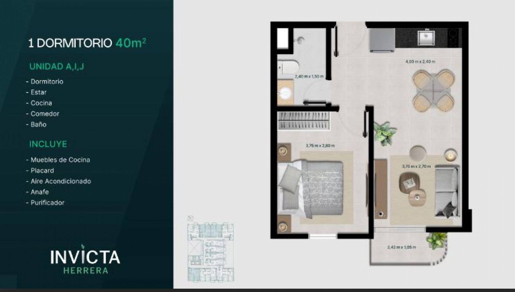 VENTA DEPARTAMENTO DOS DORMITORIOS EN ASUNCION DEL PARAGUAY, RENTA PERMANENTE MENSUAL DE  826 DOLARES