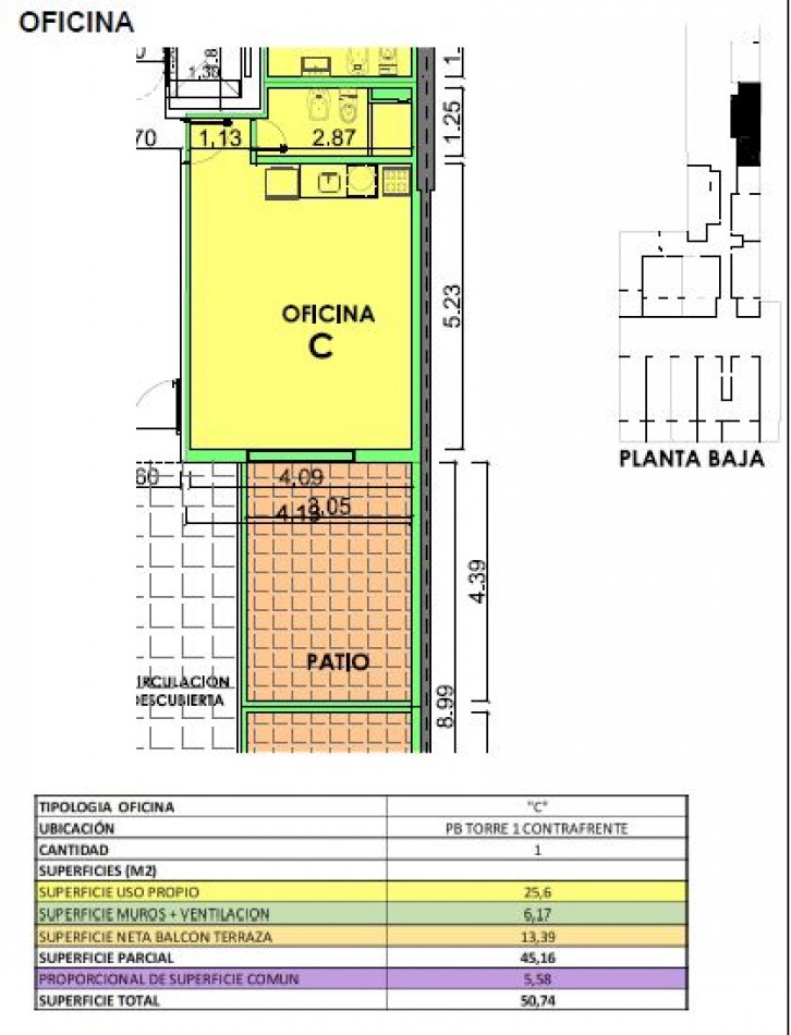 VENTA OFICINA CON PATIO SAN JUAN Y JUAN MANUEL DE ROSAS ENTREGA 2026 FINANCIACION
