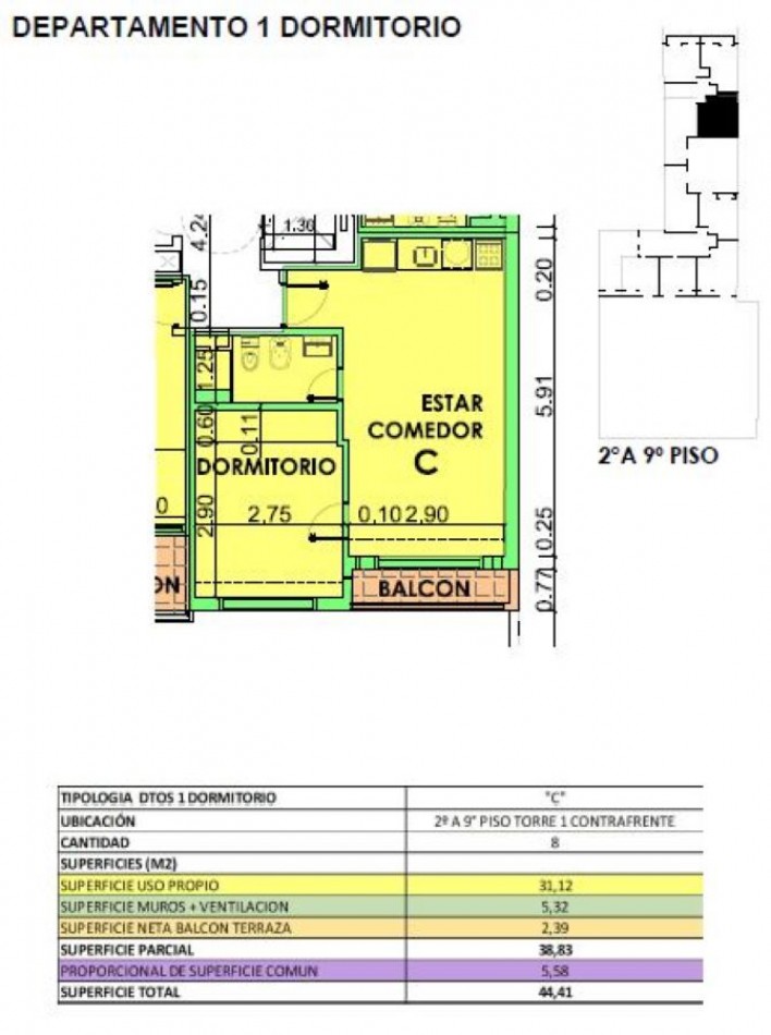 VENTA DEPARTAMENTO UN DORMITORIO  SAN JUAN Y JUAN MANUEL DE ROSAS CONTRAFRENTE PISO 5 ENTREGA NOVIEMBRE 2026