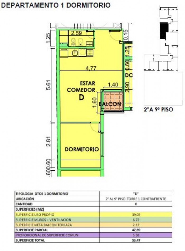 VENTA DEPARTAMENTO UN DORMITORIO  SEGUNDO PISO SAN JUAN Y JUAN MANUEL DE ROSAS NOVIEMBRE 2026