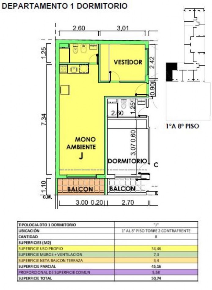 VENTA MONOAMBIENTE PISO 8 SAN JUAN Y JUAN MANUEL DE ROSAS FINANCIADO ENTREGA NOVIEMBRE 2026