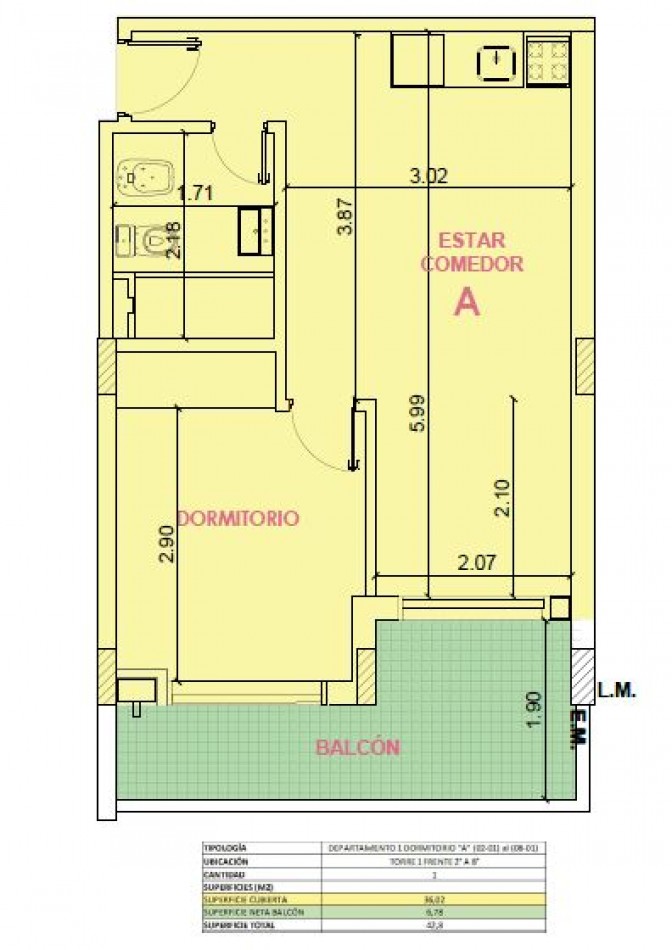 ZONA CENTRO VENTA DEPARTAMENTO UN DORMITORIO MITRE Y SAN JUAN ENTREGA MAYO 2027 PISO 2 FRENTE